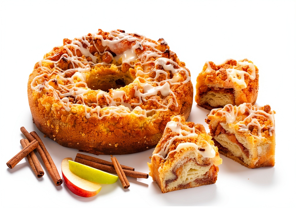 Unboxing O&H Danish Bakery Apple Cinnamon Coffee Cake Gift on a kitchen counter