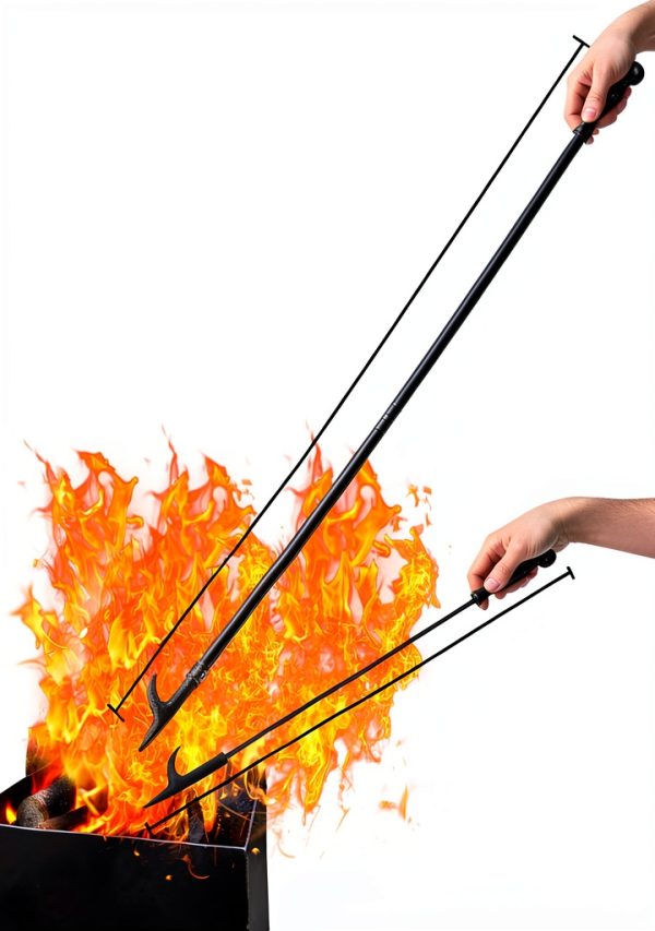 Fireplace Poker Stainless Steel Black Finish BsBsBest-1