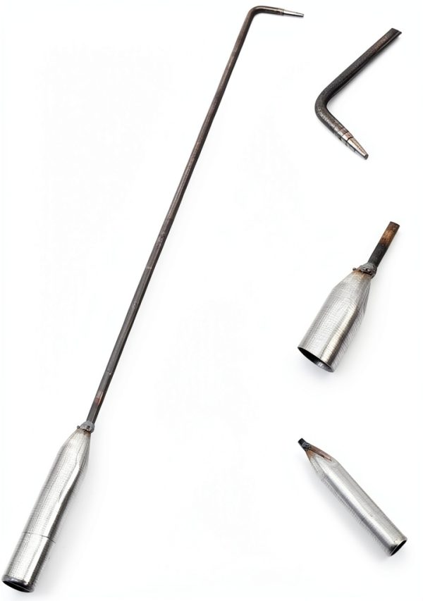 Fireplace Poker Iron Chrome GANAZONO Fire Pit Accessories-3