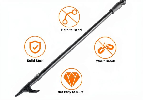 Fireplace Poker Stainless Steel Black Finish BsBsBest-6