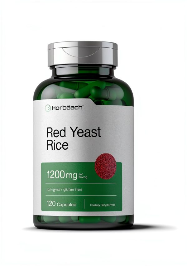 Horbaach Red Yeast Rice Capsules CL681 1200mg Gluten Free Non GMO-4