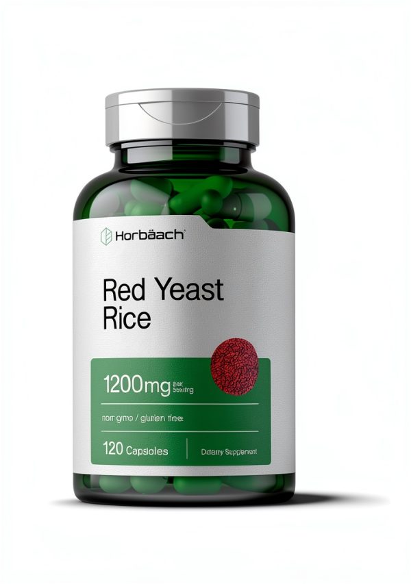 Horbaach Red Yeast Rice Capsules CL681 1200mg Gluten Free Non GMO-5
