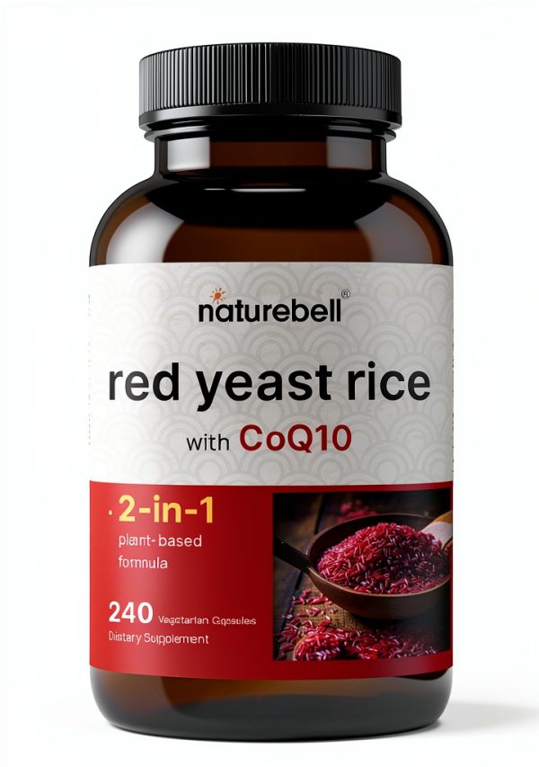 Red Yeast Rice CoQ10 Capsules by NatureBell Strength 240 Vegetarian-0