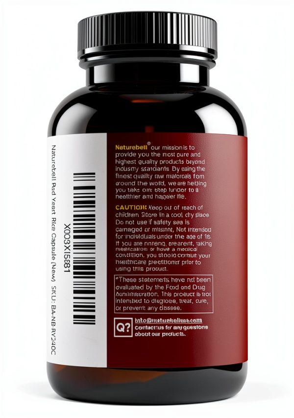 Red Yeast Rice CoQ10 Capsules by NatureBell Strength 240 Vegetarian-7