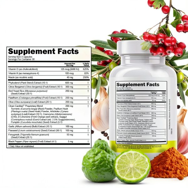 Citrus Bergamot CoQ10 Heart Health Supplement - 60 Capsules-3