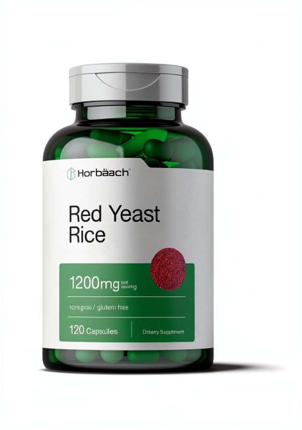 Horbaach Red Yeast Rice Capsules CL681 1200mg Gluten Free Non GMO-3