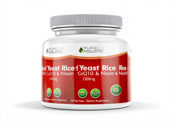 Purely Holistic Red Yeast Rice 1200mg with CoQ10 Niacin 120 Veg Caps-4