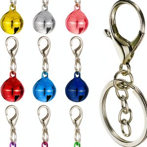 Cat Collar Bell Qulkws 9-Piece Colorful Set with Key Rings-0
