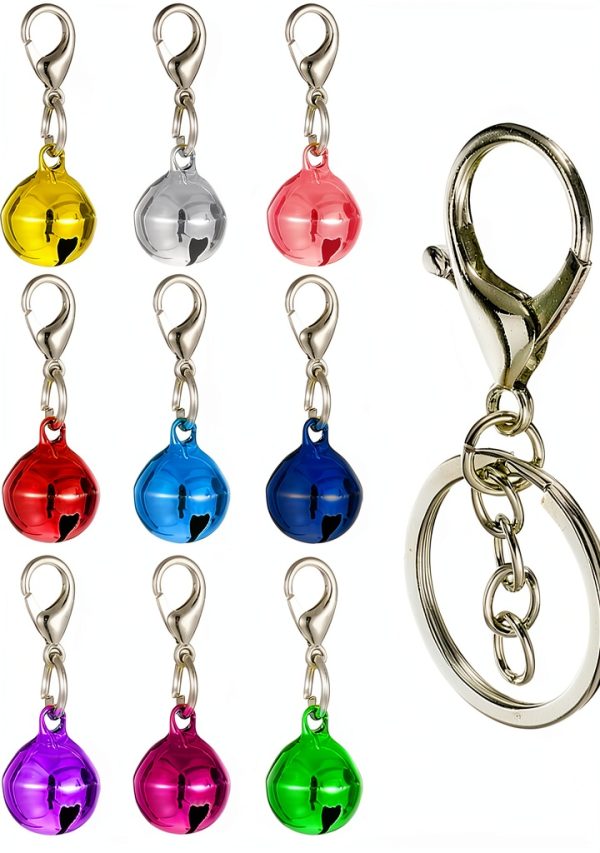 Cat Collar Bell Qulkws 9-Piece Colorful Set with Key Rings-0