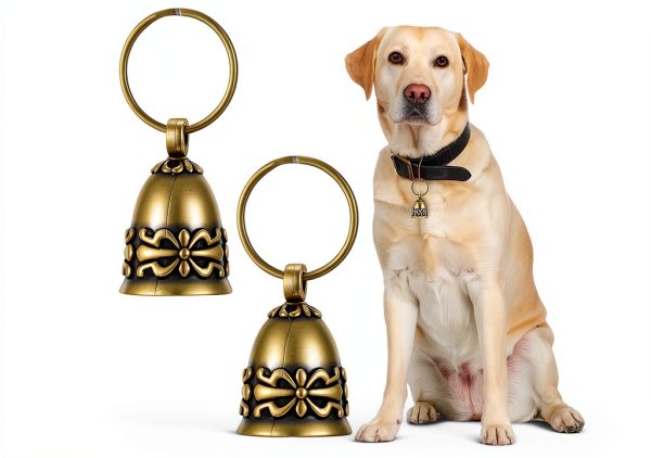 Copper Collar Bells 2Pcs Vintage Brass for Small Pets, Tag Compatible-1