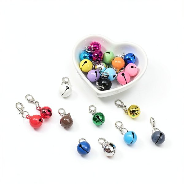23 PCS Pet Bells for Dog Cat Collar, Colourful Cat Dog Bells with Clasps, Metal Bell for Small Pet Collar with Loud Crisp Sound for Collar Charm Accessories Christmas Decoration-4