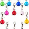 14 Pack Pet Bells for Dog Cat, Charms Colourful Pet Small Bells with Clasps, Round Bell with Loud Crisp Sound, Bell Pets Collar Accessories for Collars Stainless Steel Keychain for Pets-0