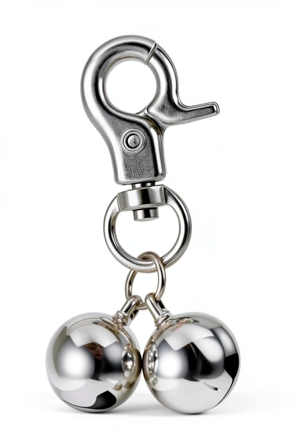 Bremorou Bell For Dog Collar 2 Pack Silver Stainless Steel Charm-1