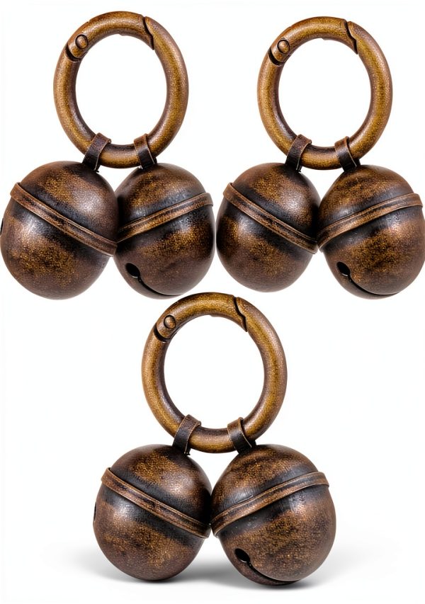 3 Pcs Dog Bells for Pet Tracking Extra Loud Cat Dog Collar Vintage Copper Bells with Quick Clips Anti Lost Training Pets Pendant Accessories Anti Theft Bell for Little Dogs Cats-0