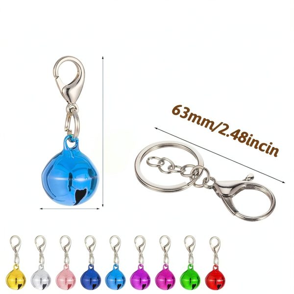 Cat Collar Bell Qulkws 9-Piece Colorful Set with Key Rings-1