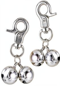 Bremorou Bell For Dog Collar 2 Pack Silver Stainless Steel Charm-0