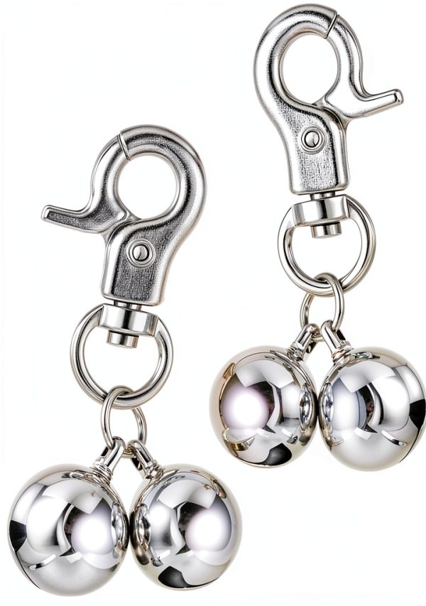 Bremorou Bell For Dog Collar 2 Pack Silver Stainless Steel Charm-0