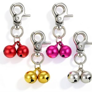 4 Pcs Bells for Dog Collars Cat Bells for Collar Loud Dog Collar Bell with Heavy Duty Snap Clips Pet Bell Collars for Tracking and Training Suitable for Dogs and Cats Pet Pendant Accessories-0