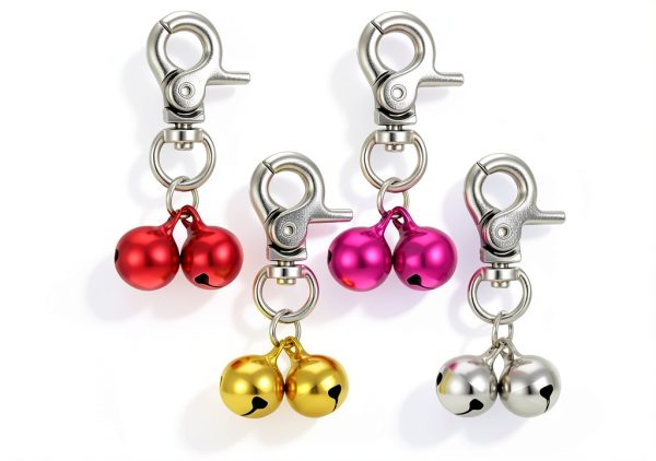 4 Pcs Bells for Dog Collars Cat Bells for Collar Loud Dog Collar Bell with Heavy Duty Snap Clips Pet Bell Collars for Tracking and Training Suitable for Dogs and Cats Pet Pendant Accessories-0