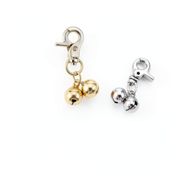 2 Pack Bell for Dog Collars, Cat Collar Bells, Pet Training Collar Charm with Heavy Duty Snap Clips, Pet Pendant Accessories, Pets Bell for Dogs and Cats, Christmas Gift (Gold, Silver)-5