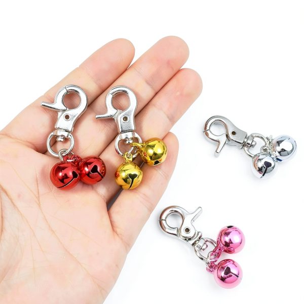 4 Pcs Bells for Dog Collars Cat Bells for Collar Loud Dog Collar Bell with Heavy Duty Snap Clips Pet Bell Collars for Tracking and Training Suitable for Dogs and Cats Pet Pendant Accessories-6