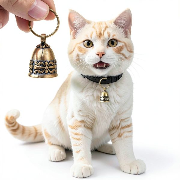 Copper Collar Bells 2Pcs Vintage Brass for Small Pets, Tag Compatible-3