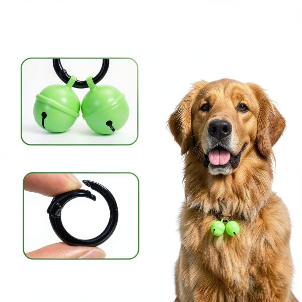 Dog Collar Bell, Loud Cat Bells for Collar, Glowing Pet Tracking Bell with Durable Copper Design, Night Light Reflective for Wildlife Protection-2