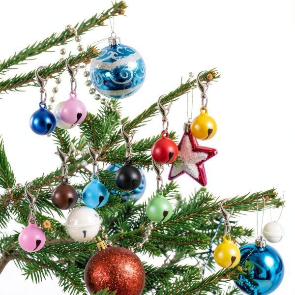 20PCS Pet Bells for Dog Cat Collar, Metal Round Cat Bell Collar with Clasps, Charm Pet Pendant Accessories Christmas Decoration Jingle Bell(Colourful)-5
