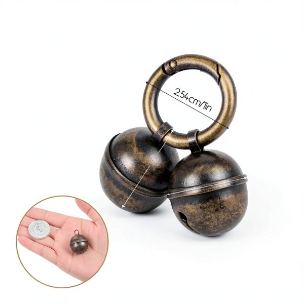 3 Pcs Dog Bells for Pet Tracking Extra Loud Cat Dog Collar Vintage Copper Bells with Quick Clips Anti Lost Training Pets Pendant Accessories Anti Theft Bell for Little Dogs Cats-1