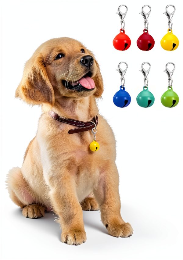28Pcs Pet Bells for Dog Cat Collar Colourful Pet Small Bells with Clasps Dog Cat Collar Charms Pets Pendant Accessories Stainless Steel Keychain Loud Crisp Sound for Animal Christmas Decoration-3