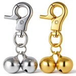 2 Pack Bell for Dog Collars, Cat Collar Bells, Pet Training Collar Charm with Heavy Duty Snap Clips, Pet Pendant Accessories, Pets Bell for Dogs and Cats, Christmas Gift (Gold, Silver)-0