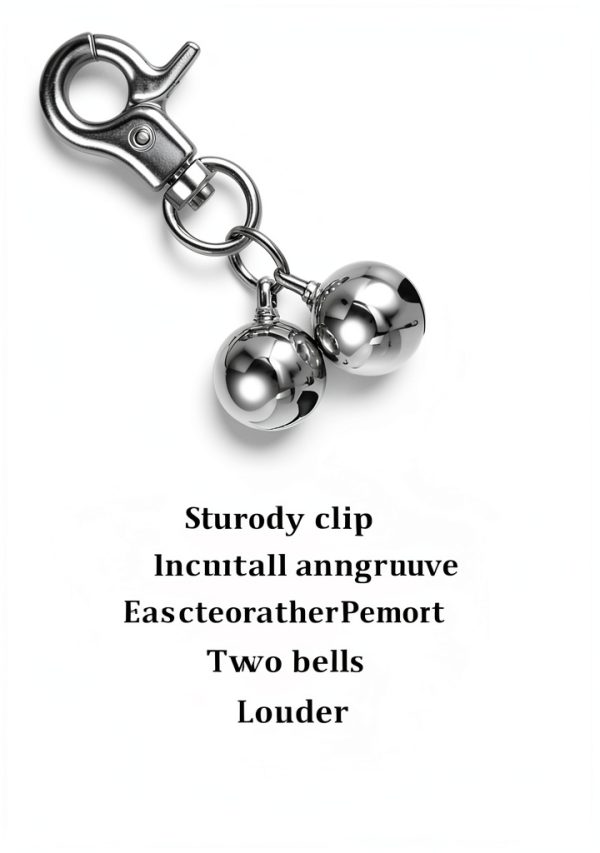 Bremorou Bell For Dog Collar 2 Pack Silver Stainless Steel Charm-4