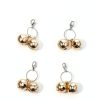 Double Bells for Dog Collar, 4 PCS Stainless Steel Cat Bells Mini Cat Bell Loud Anti-Lost Gold Bell for Cats Collars Gold Pet Pendant Accessories forr Training Dogs-Bell-1