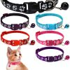 Reflective Cat Collar 6 Pack - Nylon Breakaway with Bell Mixed Colors-0
