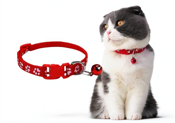 Reflective Cat Collar 6 Pack - Nylon Breakaway with Bell Mixed Colors-5
