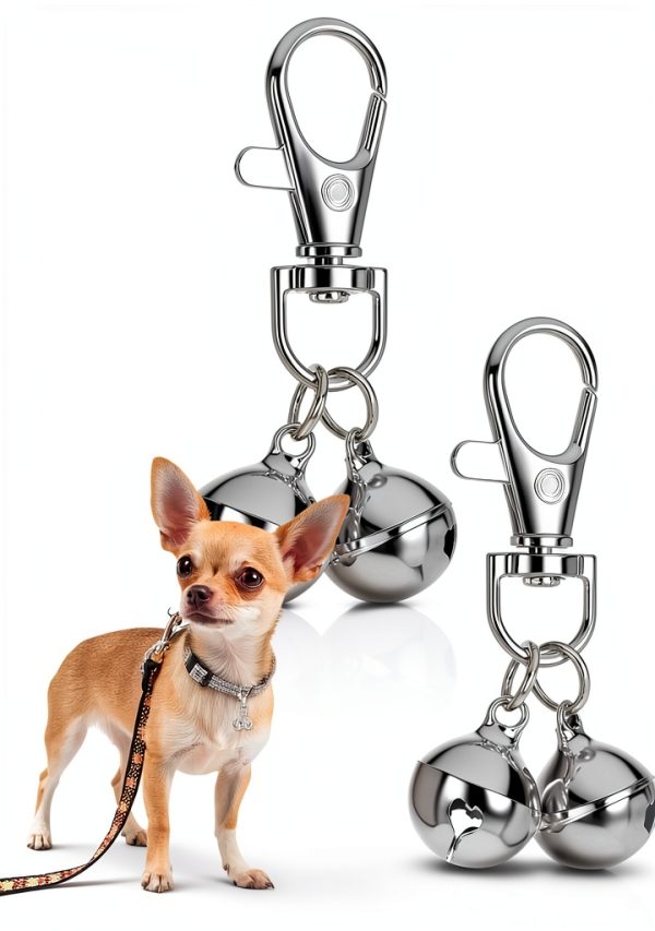 Mini Dog Collar Bells JJUNW Silver Accessory 2 Pack Loud Charms-0