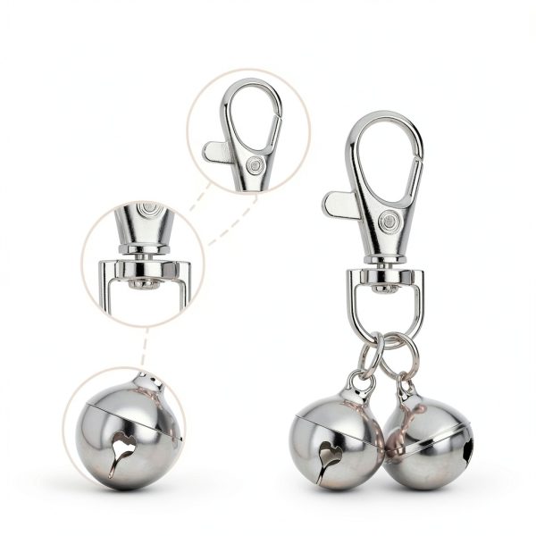 Mini Dog Collar Bells JJUNW Silver Accessory 2 Pack Loud Charms-2