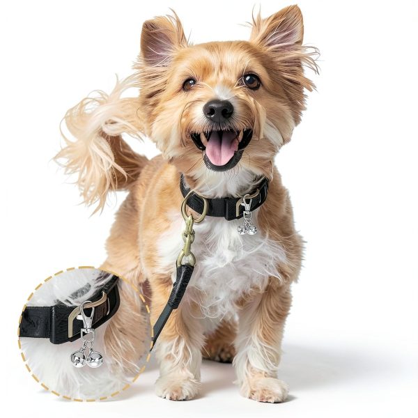 Mini Dog Collar Bells JJUNW 4 Pcs Silver Pet Pendant for Training-5