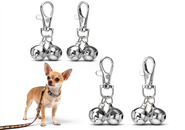 Mini Dog Collar Bells JJUNW 4 Pcs Silver Pet Pendant for Training-0