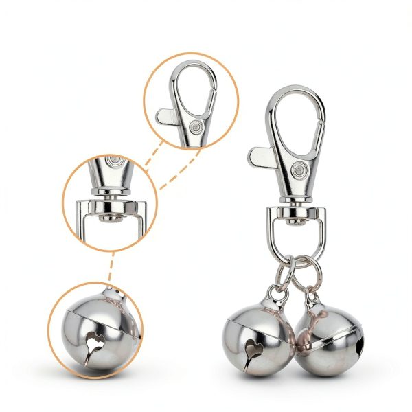 Mini Dog Collar Bells JJUNW 4 Pcs Silver Pet Pendant for Training-2